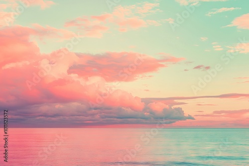 Serene Sunset Over the Ocean in Pastel Hues. AI generated illustration