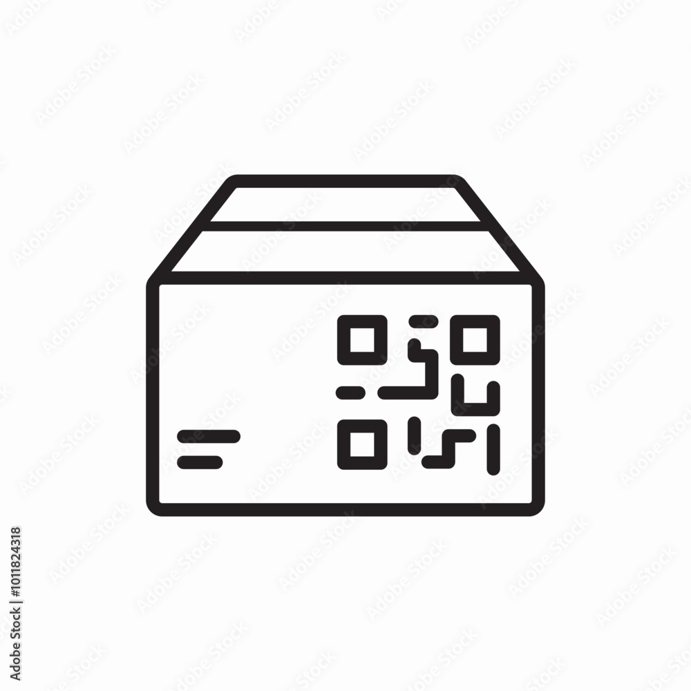 box qr code icon sign vector box qr code icon sign vector
