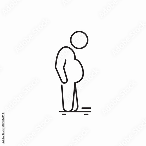 fat man icon sign vector