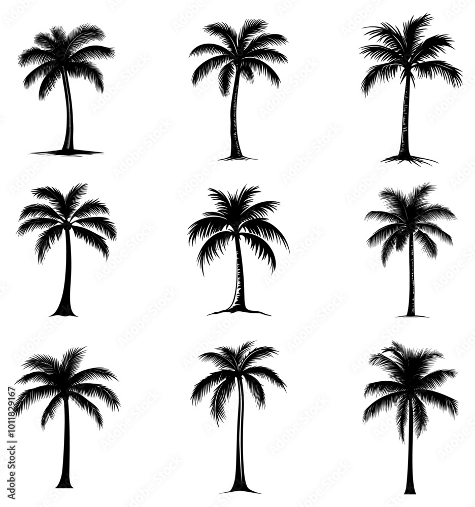 Palm tree silhouette. Ideal for adding a tropical flavor to your illustrations.
Palm tree silhouette. Ideal for adding a tropical flavor to your illustrations.
