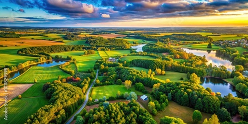 Aerial View of Scenic Minnesota Counties Showcasing Lush Greenery and Beautiful Landscapes