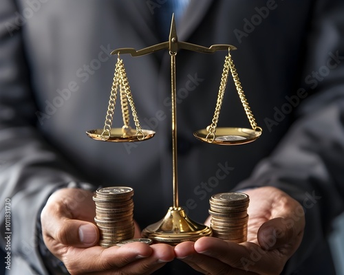 Obraz na płótnie Corporate Executive Balancing Wealth Management with Assets and Investments w salonie