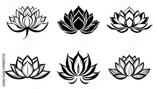 Lotus flower symbol logo vector
