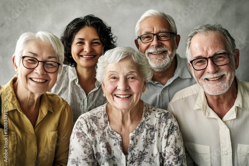 Diverse group of older people