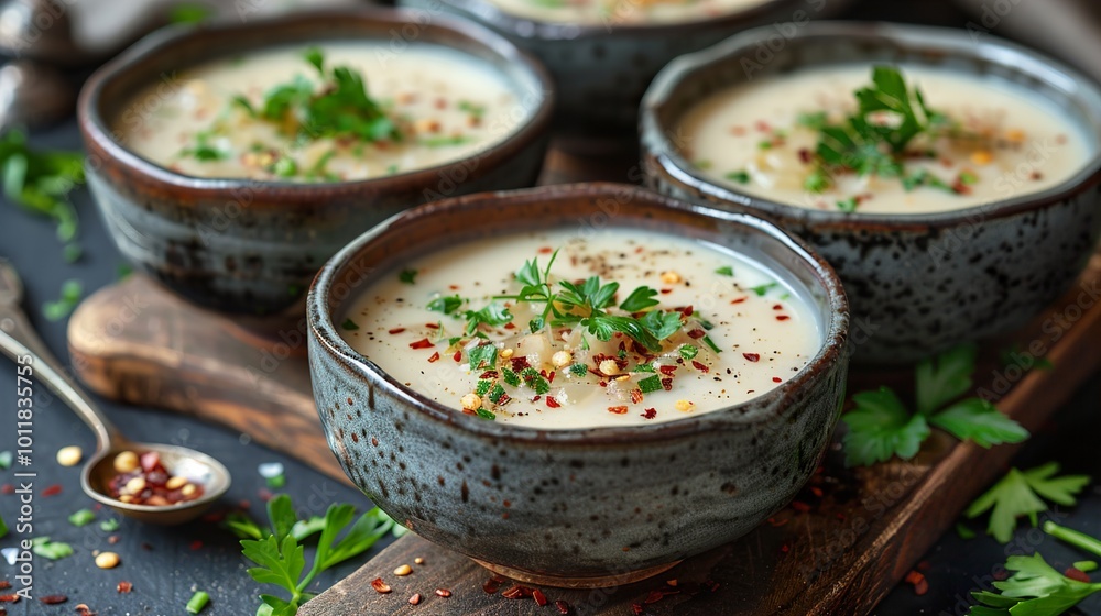 Creamy Onion Soup with Parsley and Red Pepper Flakes Creamy Onion Soup with Parsley and Red Pepper Flakes