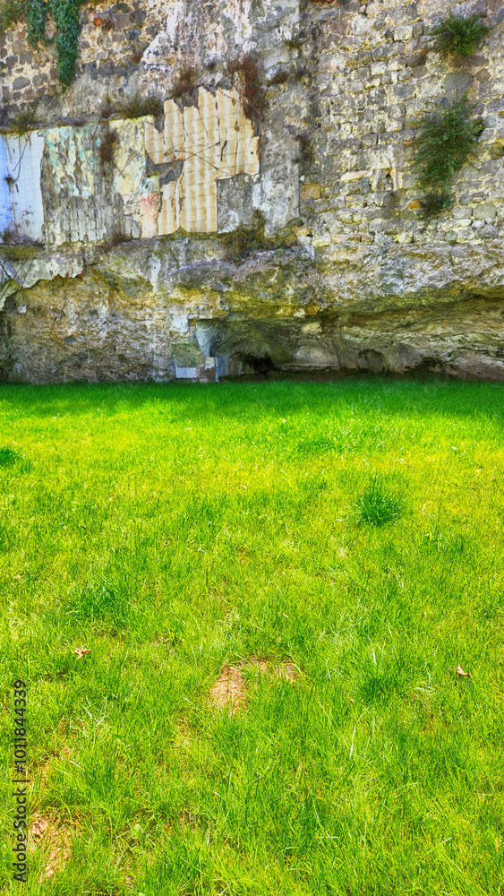 green areas under the walls of trabzon castle green areas under the walls of trabzon castle