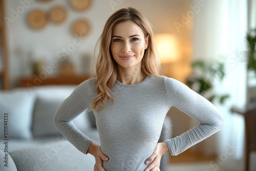 Back Pain Bad Posture Woman Sitting, Generative AI