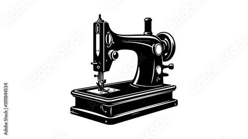 Sewing machine silhouette vector illustration.
