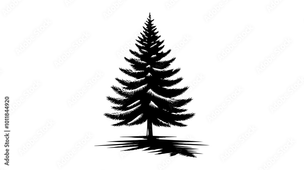 Spruce tree silhouette vector illustration. Spruce tree silhouette vector illustration.