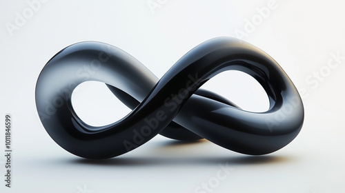 Sleek abstract 3D knot with a soft gradient from black to blue and smooth glossy finish