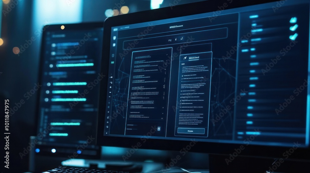 A password manager dashboard displayed on a computer screen, with multiple strong passwords and encrypted data, symbolizing cybersecurity and data protection A password manager dashboard displayed on a computer screen, with multiple strong passwords and encrypted data, symbolizing cybersecurity and data protection