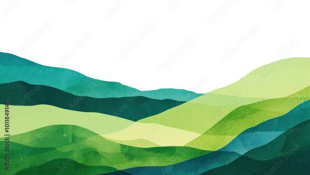 Obraz premium PNG A lush green hillside art backgrounds landscape.