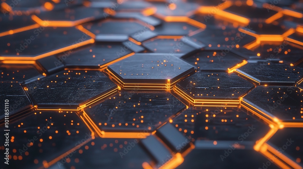 Abstract Hexagonal Pattern with Glow Effect Abstract Hexagonal Pattern with Glow Effect