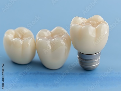 Dental implants, white isolate background