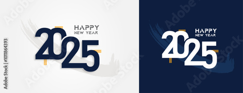Happy new year 2025 design. Colorful truncated number illustrations. Premium vector design for poster, banner, greeting and new year 2025 celebration.