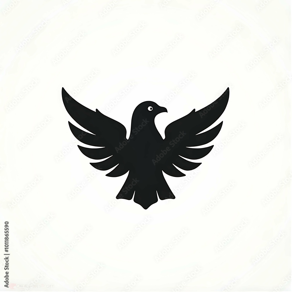 Obraz premium vector black dove with wings