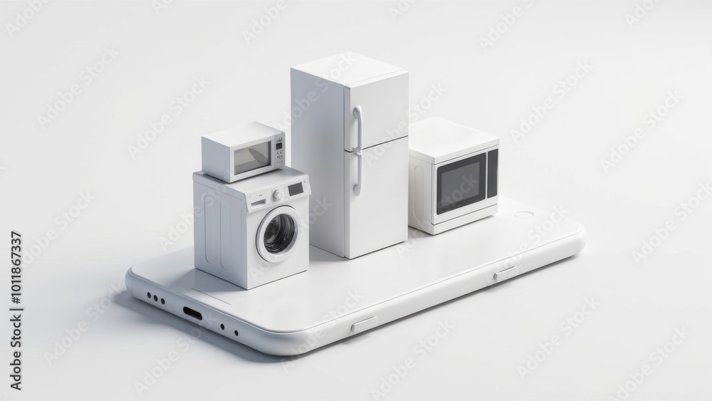 Household appliances on a white background. Household appliances on a white background.