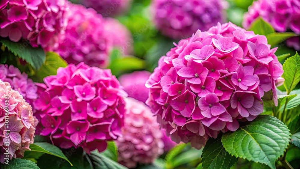 Beautiful Pink Hydrangea Blooms in Full Blossom, Capturing Nature's Vibrant Colors and Delicacy Beautiful Pink Hydrangea Blooms in Full Blossom, Capturing Nature's Vibrant Colors and Delicacy