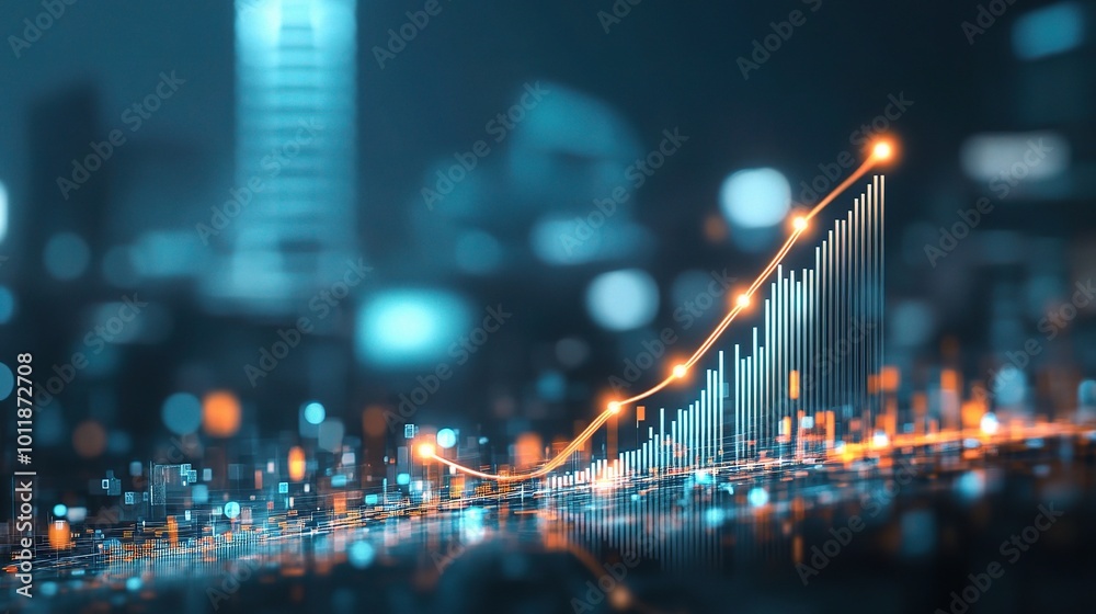 Obraz premium Growing Data Trend Visualization for Finance and Analytics