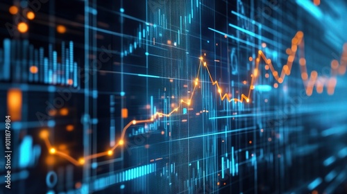 Dynamic Data Visualization in Blue and Orange