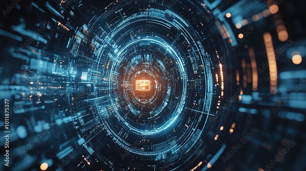 Futuristic Data Visualization with Circular Patterns