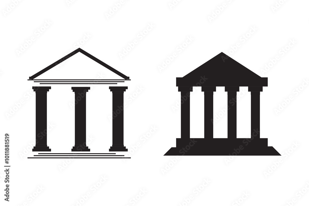 Bank icon set. bank vector icon, museum, university Bank icon set. bank vector icon, museum, university