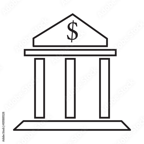 bank building vector icon
