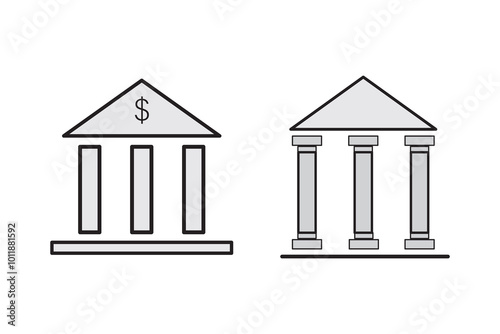 bank building vector icon