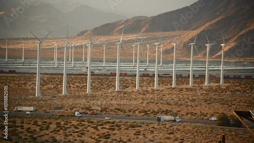 Wind Turbines renewable energy in wind gram in desert