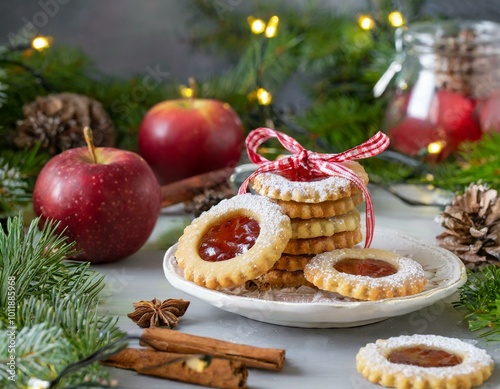 Marmeladenplätzchen im Winter photo