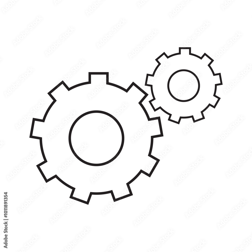 Black and white gear icon. Vector illustration Black and white gear icon. Vector illustration