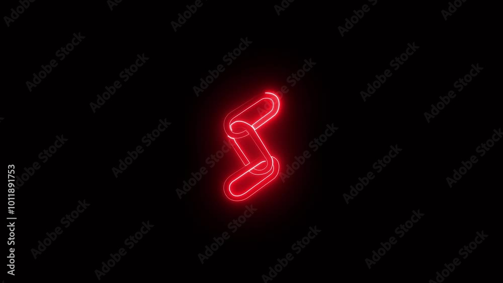 Neon Chain link shape icon . The chain goes up. Neon Chain link shape icon . The chain goes up.