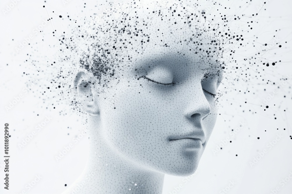 Abstract digital sculpture representing the intricacies of human thought.