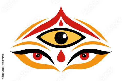 Majestic Vector Illustration of Maa Durga Embodying Spirituality and Protection
