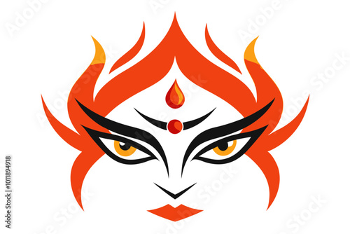 Eye-Catching Vector Illustration of Maa Blending Traditional and Abstract Elements
