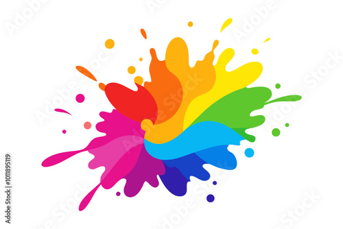 Vibrant Holi Powder Splash Vector Illustration for Festive Celebrations

