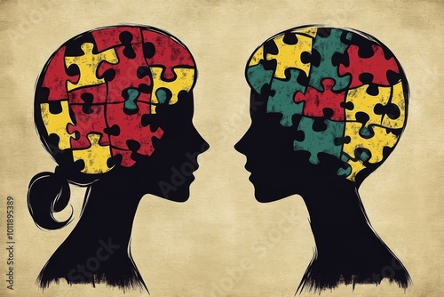 Wallpaper Mural Unique vintage style artwork emphasizing intellectual collaboration and understanding. Torontodigital.ca