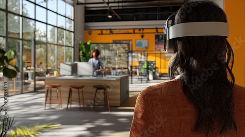 Virtual Reality Experience in a Modern Cafe Setting