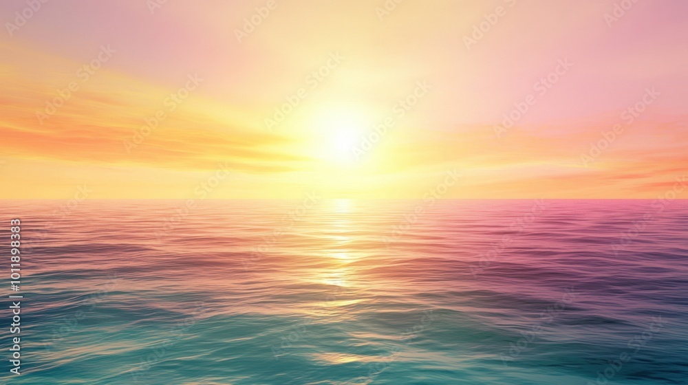 A tranquil sunset over the calm ocean waters reflecting vibrant hues of orange and pink A tranquil sunset over the calm ocean waters reflecting vibrant hues of orange and pink