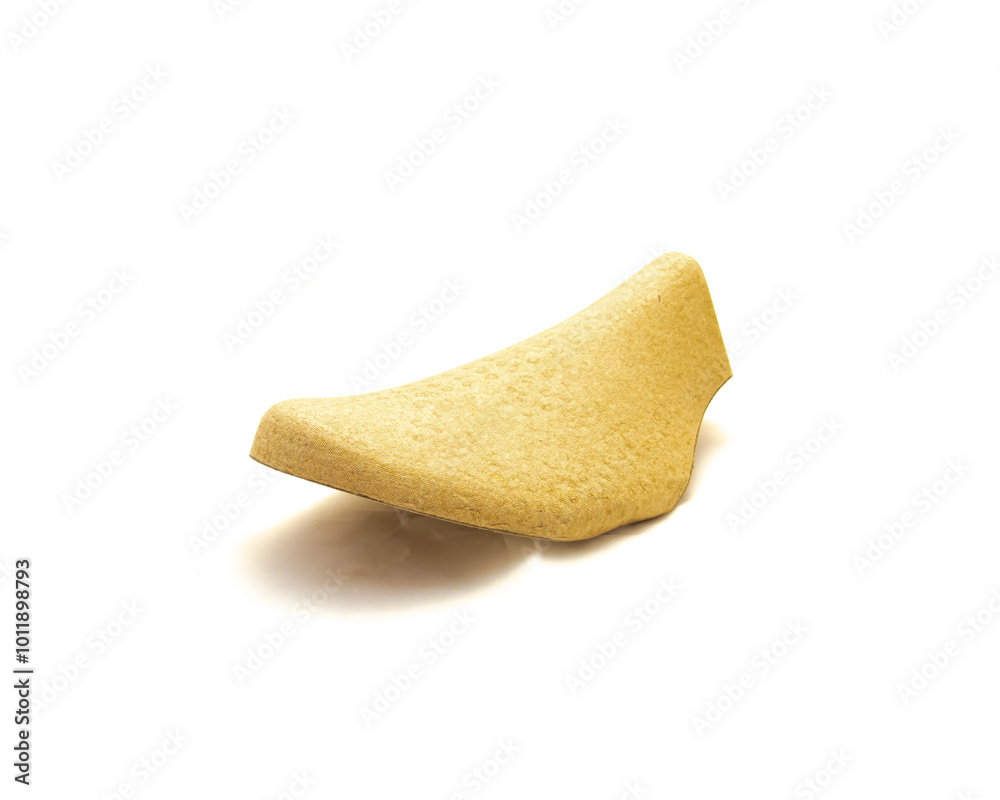 Single foot shaped shoe inserts paper pulp and stretcher made of biodegradable eco friendly material isolated on white background, prevents shoes from getting damp in storage, clipping path Single foot shaped shoe inserts paper pulp and stretcher made of biodegradable eco friendly material isolated on white background, prevents shoes from getting damp in storage, clipping path
