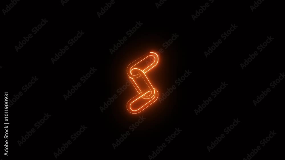 Neon Chain link shape icon . The chain goes up. Neon Chain link shape icon . The chain goes up.