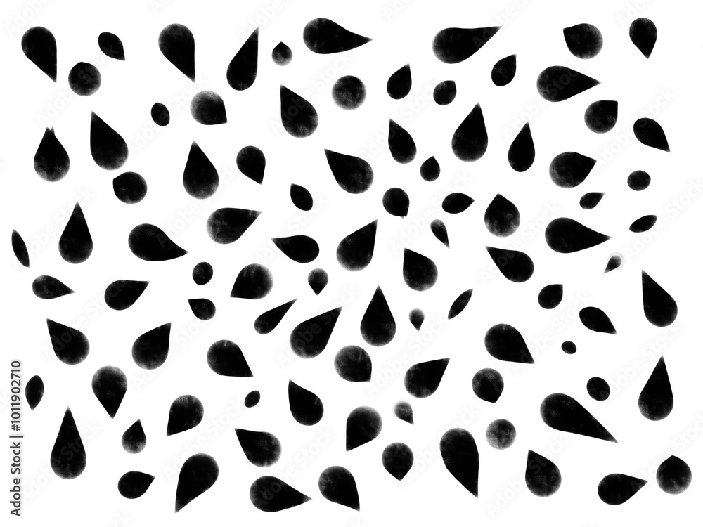 Abstract contrast background of black watercolor drops scattered on a white background. Simple and versatile design suitable for textiles, wallpapers and various graphic projects. Abstract contrast background of black watercolor drops scattered on a white background. Simple and versatile design suitable for textiles, wallpapers and various graphic projects.
