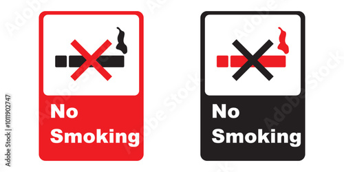 set of no smoking icon, no smoking sign, smoking prohibition sign vector illustration