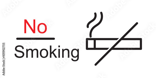 set of no smoking icon, no smoking sign, smoking prohibition sign vector illustration