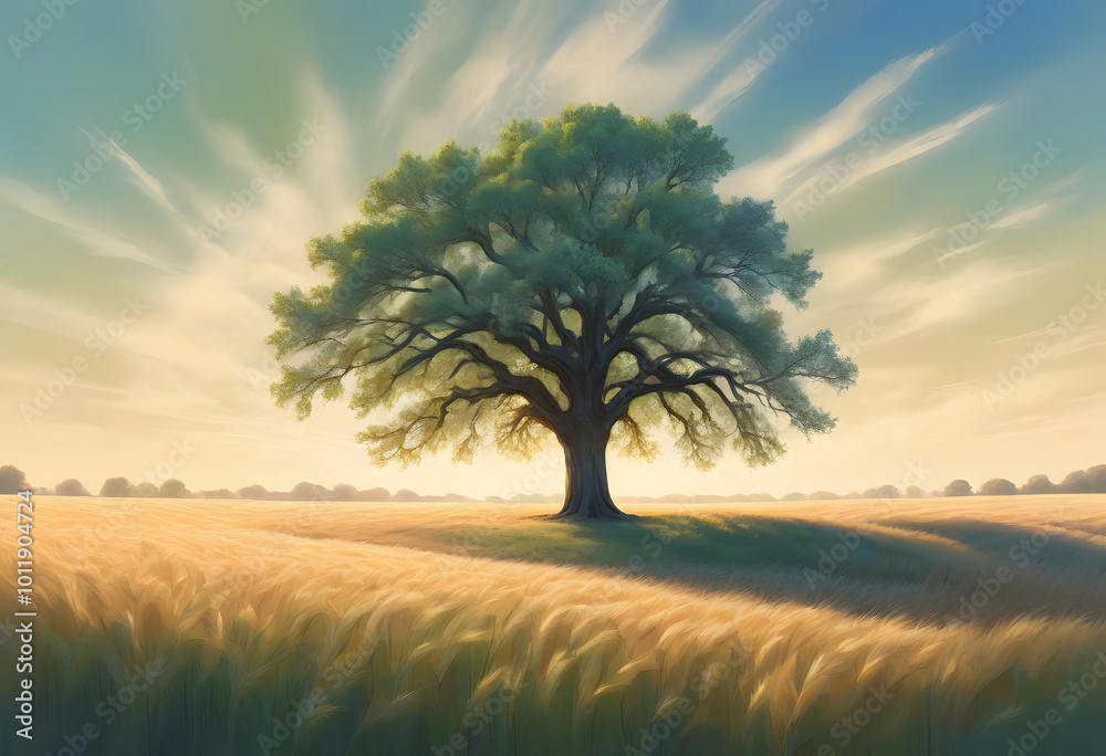 Fototapeta premium lonely tree in the field
