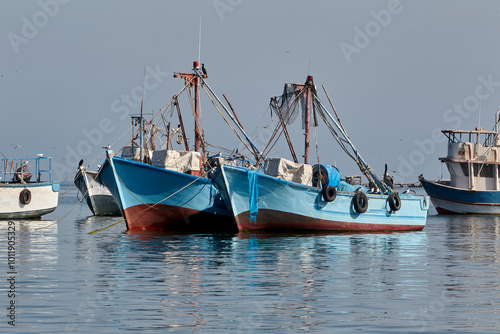 Fishing boats at Paracas National Reserve Ica Peru photo