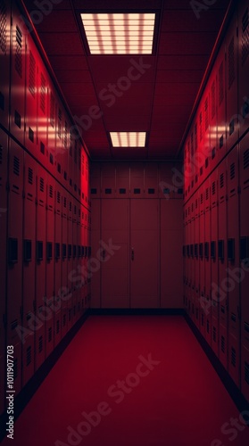 An empty locker room in the sports club school section gym room Ultra realistic Photorealistic Cinematic photography photo