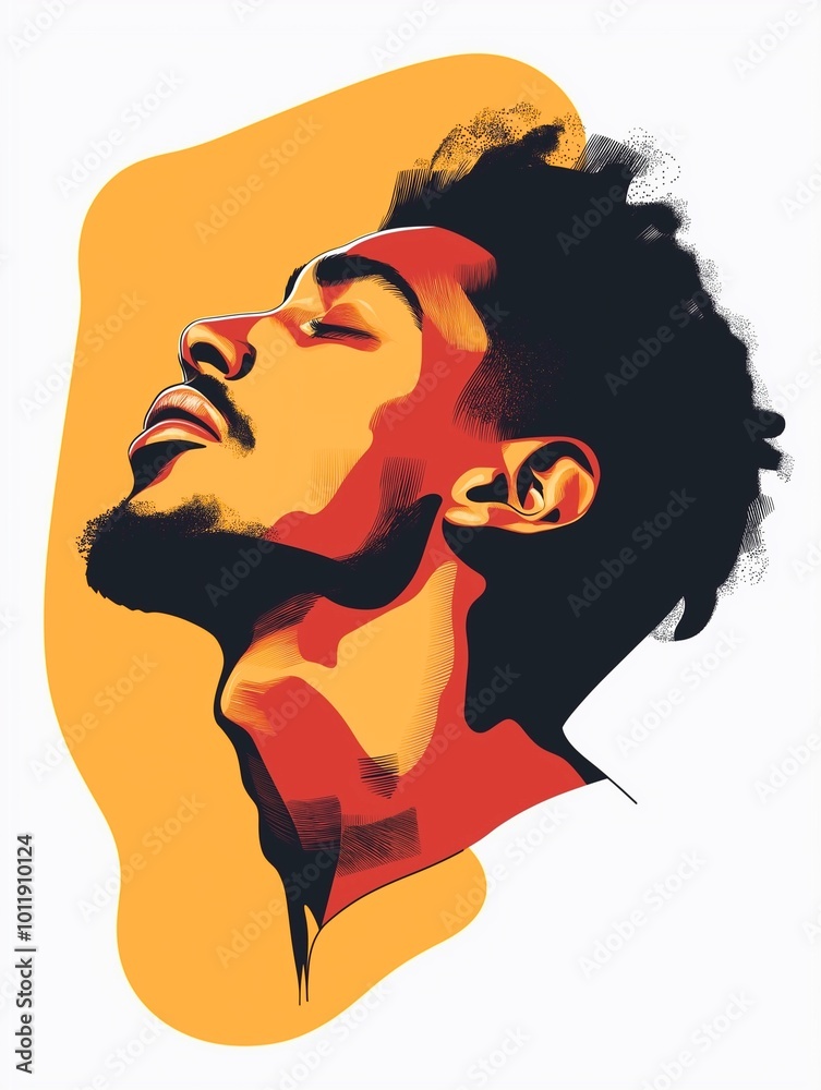 A person's face in relaxed state of mind,beautiful illustration generated by AI A person's face in relaxed state of mind,beautiful illustration generated by AI