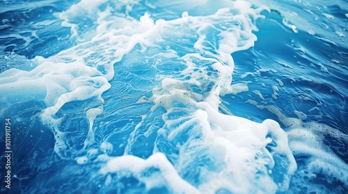 beautiful photo of blue water flowing in waves with white foam in a ocean --no text and people, human --chaos 10 --ar 16:9 Job ID: f84a3a86-1d46-4928-81aa-cddb64067ca5