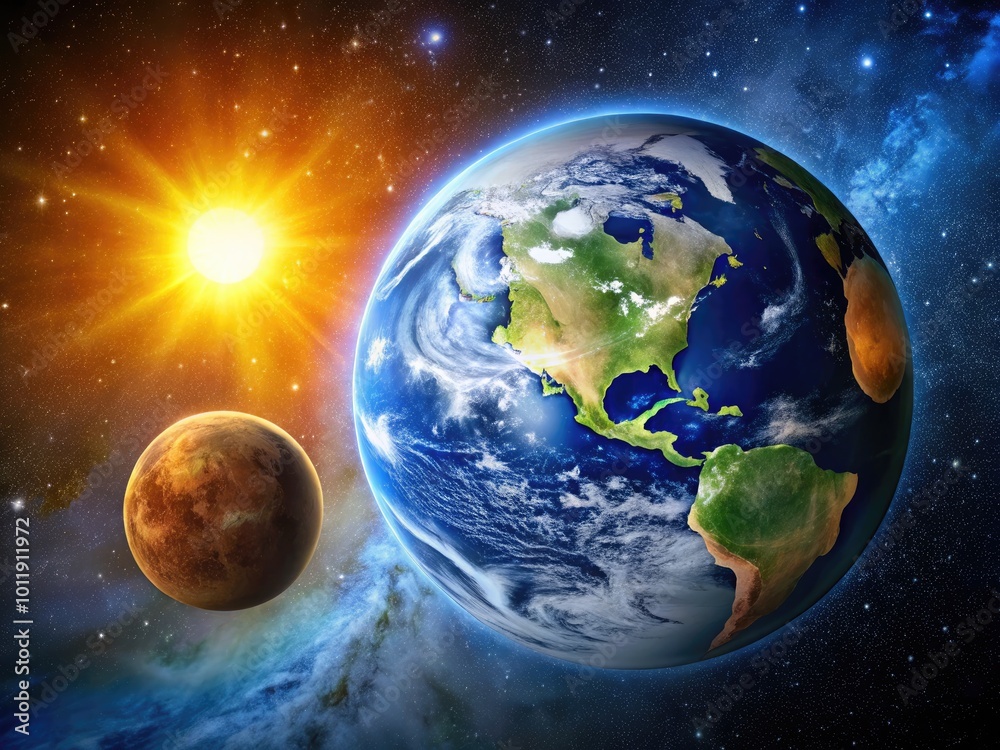 Celestial Harmony: A Stunning Visual of Earth, Sun, and Moon in Perfect Cosmic Alignment Celestial Harmony: A Stunning Visual of Earth, Sun, and Moon in Perfect Cosmic Alignment